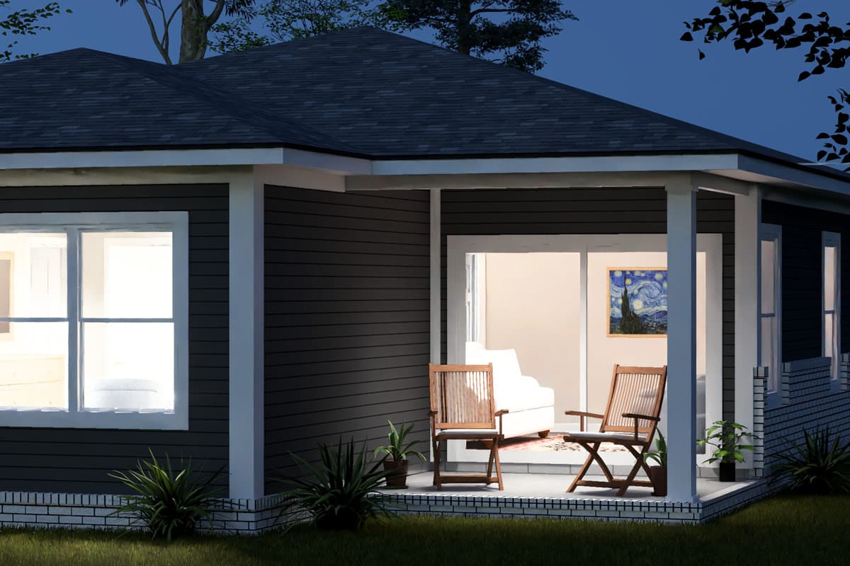 Plan 52568WM: Modern Ranch House Plan with Four Bedrooms - Image #9 - Modern, Ranch