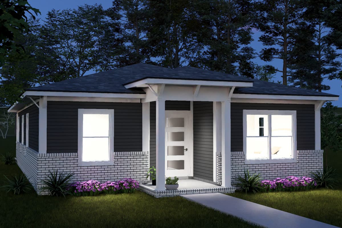 Plan 52568WM: Modern Ranch House Plan with Four Bedrooms - Image #8 - Modern, Ranch