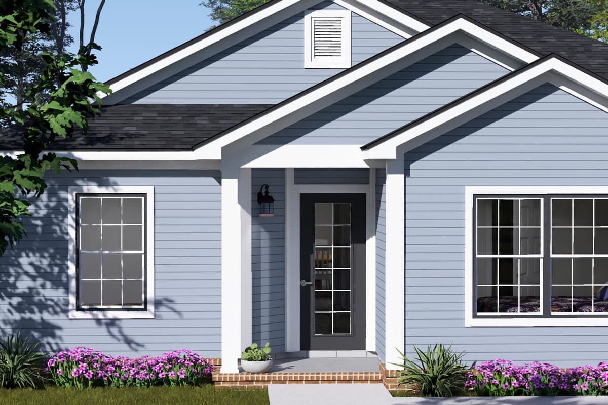 Plan 52569WM: Four Bedroom Cottage House Plan with Attached Two-Car Tandem Garage - Image #8 - Cottage, Ranch