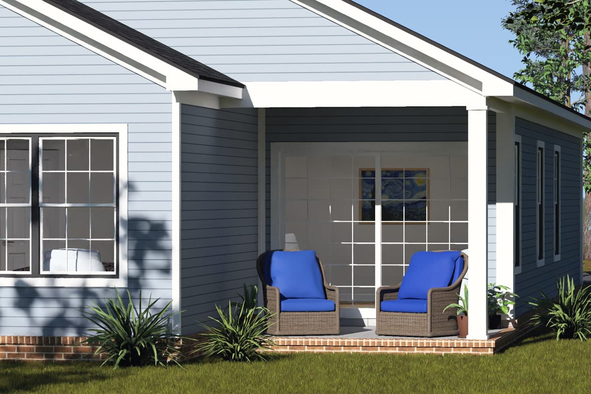 Plan 52569WM: Four Bedroom Cottage House Plan with Attached Two-Car Tandem Garage - Image #7 - Cottage, Ranch