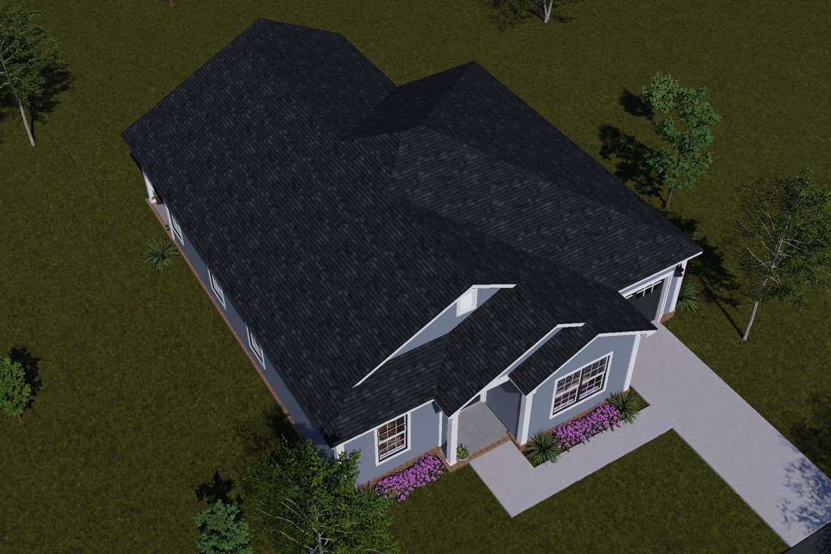 Plan 52569WM: Four Bedroom Cottage House Plan with Attached Two-Car Tandem Garage - Image #11 - Cottage, Ranch