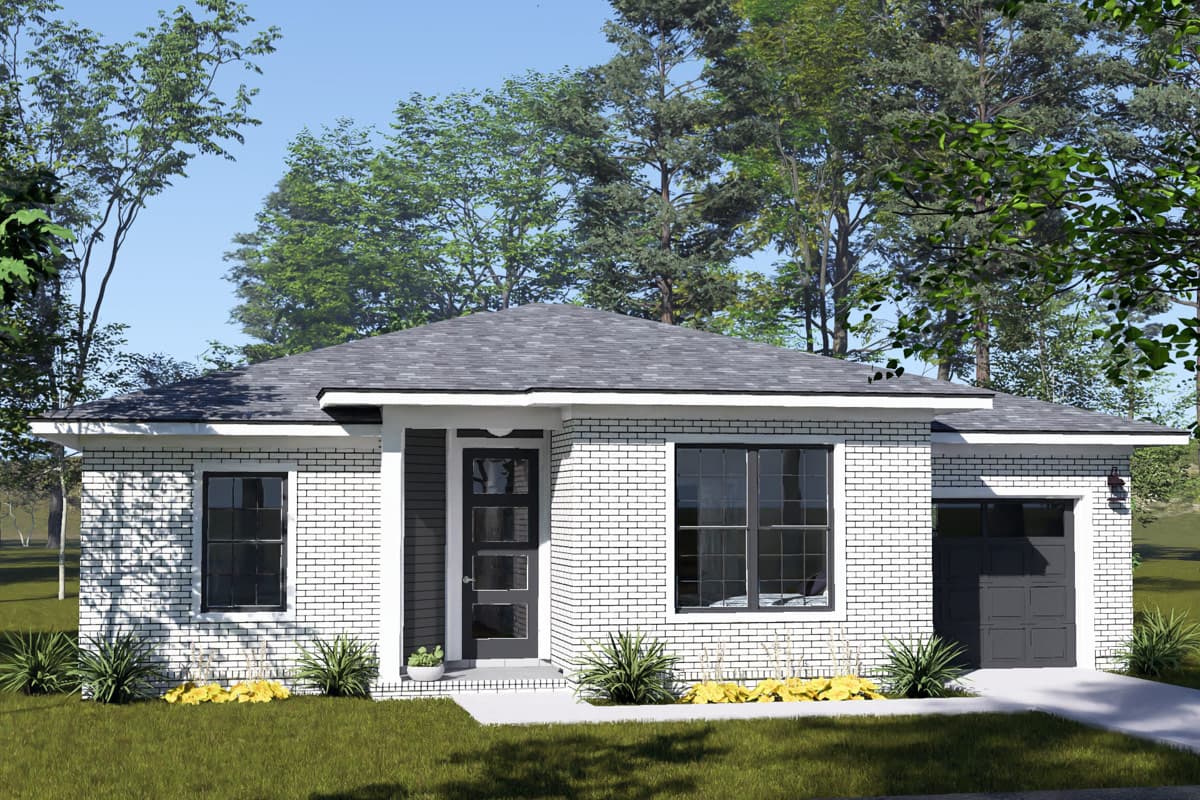 Plan 52570WM: Modern House Plan with 4 Bedrooms and Attached Tandem Garage - Image #3 - Modern, Ranch