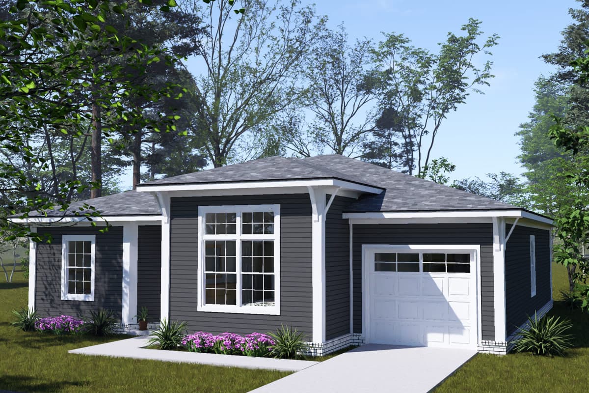 Plan 52572WM: Modern Ranch House Plan with 3 Bedrooms and 2-Car Garage - Image #3 - Craftsman, Modern, Ranch