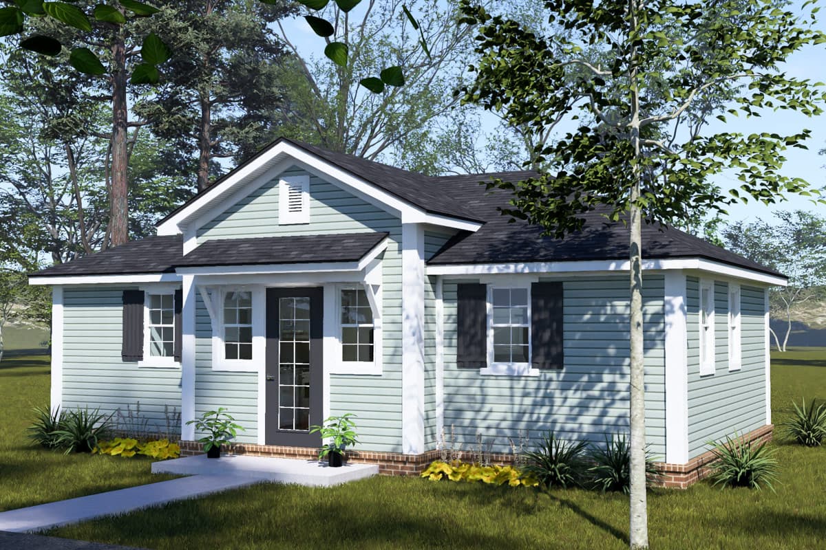 Plan image - 52573WM:Two Bedroom Cottage House Plan with Efficient Single Level Living