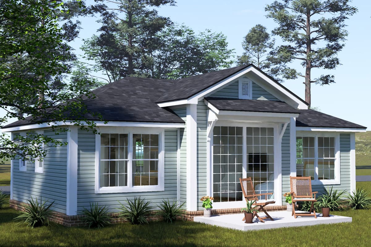 Plan 52573WM: Two Bedroom Cottage House Plan with Efficient Single Level Living - Image #3 - Cottage, Ranch