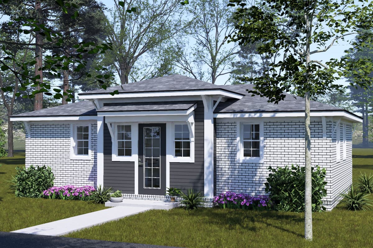 Plan image - 52574WM:Contemporary Two Bedroom Ranch House Plan with Efficient 645 Square Feet