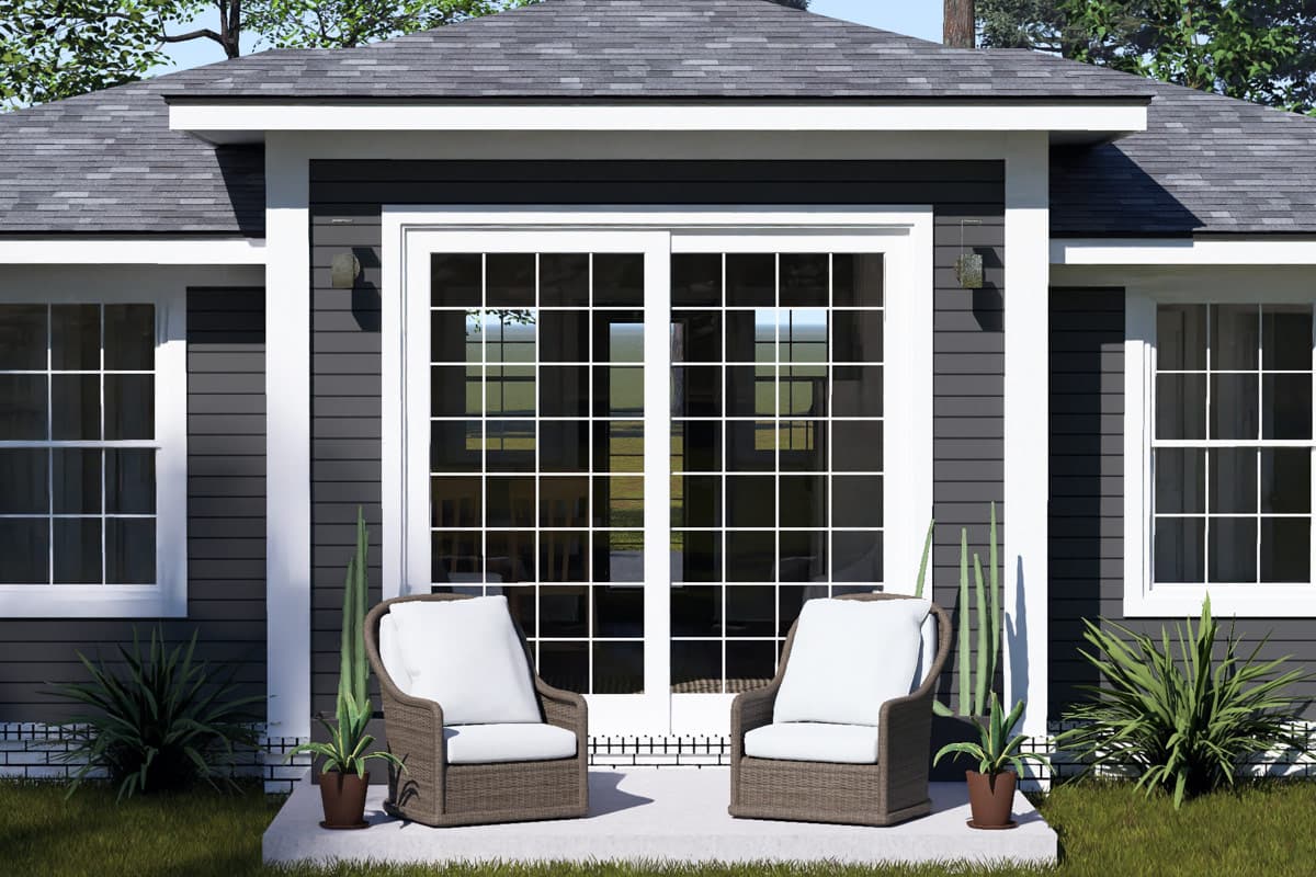 Plan 52574WM: Contemporary Two Bedroom Ranch House Plan with Efficient 645 Square Feet - Image #5 - Contemporary, Cottage, Ranch