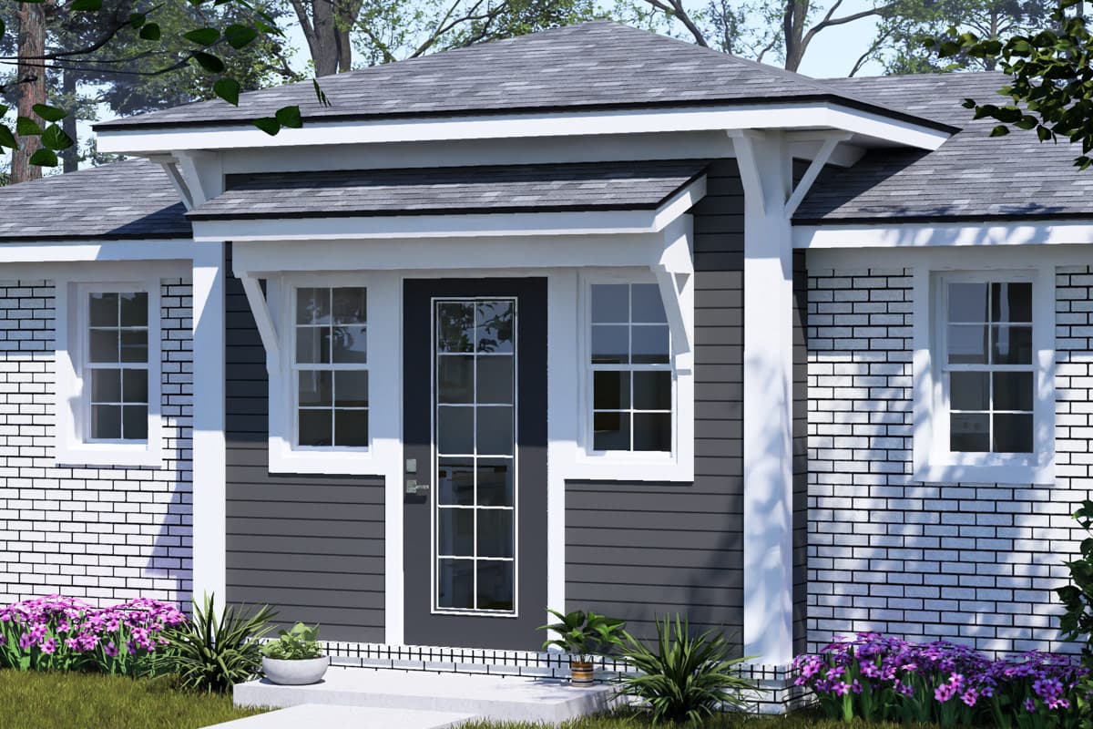Plan 52574WM: Contemporary Two Bedroom Ranch House Plan with Efficient 645 Square Feet - Image #8 - Contemporary, Cottage, Ranch