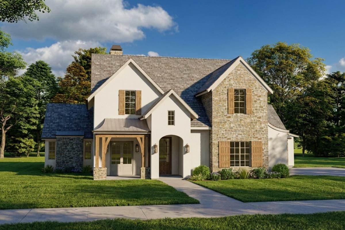 Plan 915065CHP: Transitional Country House Plan with 4-Beds and Open ...