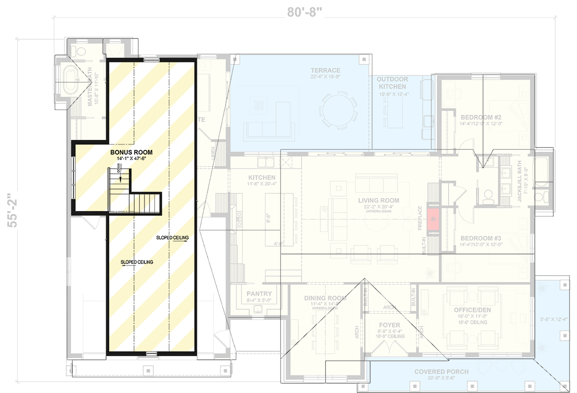 Plan 22750DR: Modern Farmhouse House Plan with 3 Bedrooms and Wraparound Porch - Floor Plan - Image #4 - Farmhouse, Modern Farmhouse, New American