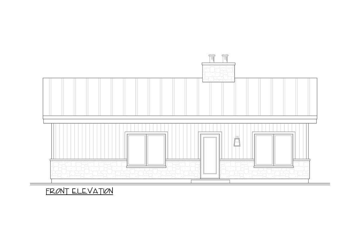 Plan 22752DR: Modern Cabin House Plan with 3 Bedrooms and 1,240 Square Feet - Image #5 - Cabin, Contemporary, Modern, Mountain, Vacation