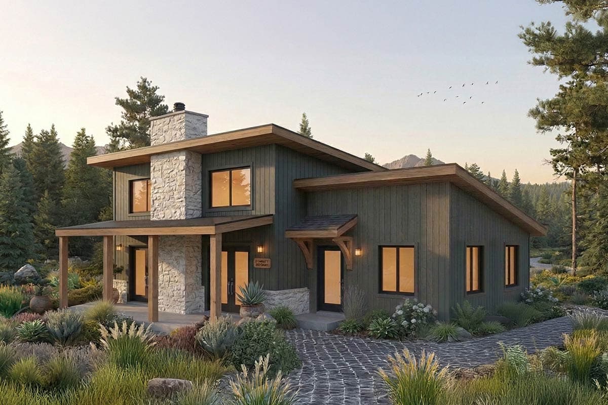 Plan image - 22754DR:Modern Rustic House Plan Featuring Two Bedrooms and Contemporary Design