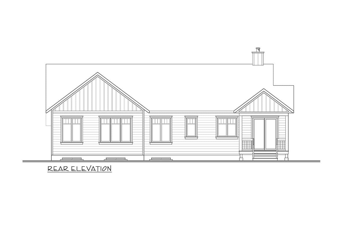 Plan 22759DR: Charming Two Bedroom Country Farmhouse Ranch House Plan - Image #2 - Country, Farmhouse, Ranch