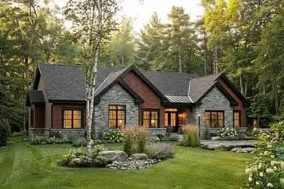 Craftsman Northwest House Plan with Three Bedrooms and Two-Car Garage