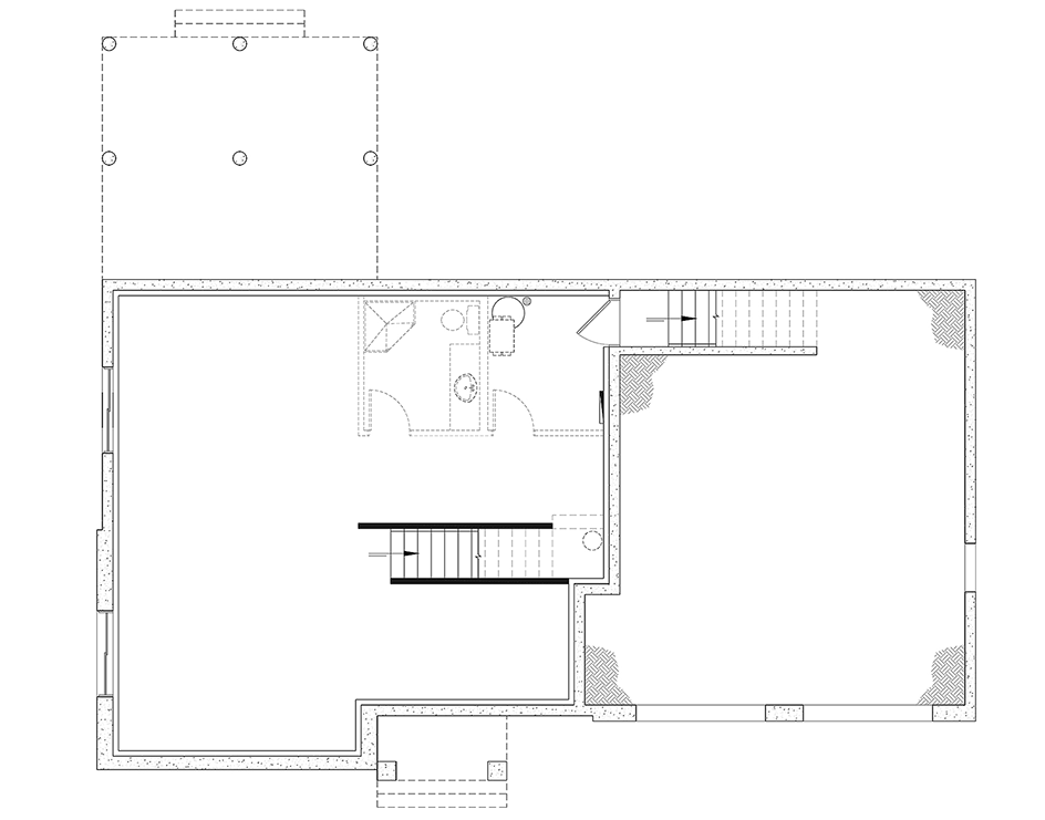 Plan 22761DR: Modern Farmhouse House Plan with 3 Bedrooms and Two-Story Great Room - Floor Plan - Unfinished Basement  - Farmhouse, Modern Farmhouse