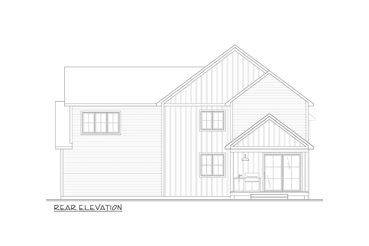 Plan 22761DR: Modern Farmhouse House Plan with 3 Bedrooms and Two-Story Great Room - Image #2 - Farmhouse, Modern Farmhouse