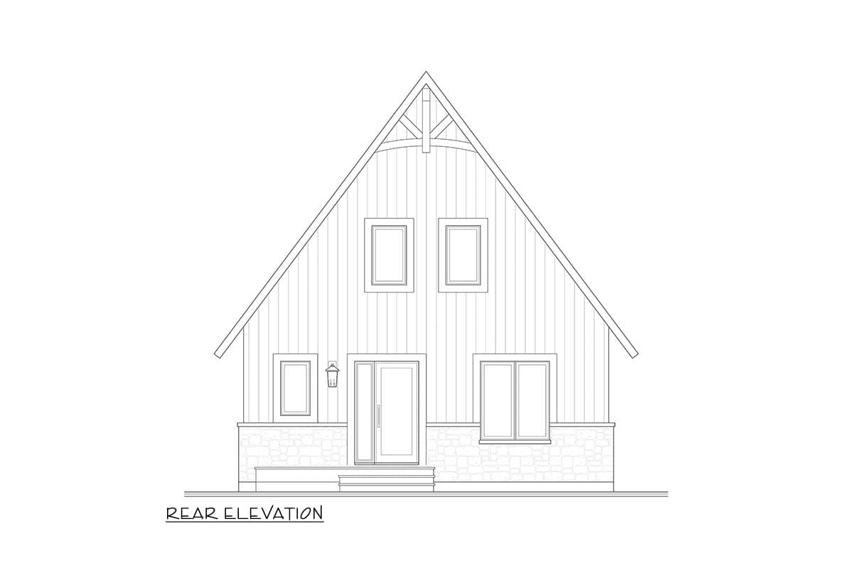 Plan 22765DR: Cozy Three Bedroom A-Frame Cabin House Plan with Loft Space - Image #2 - A-Frame, Cabin, Cottage