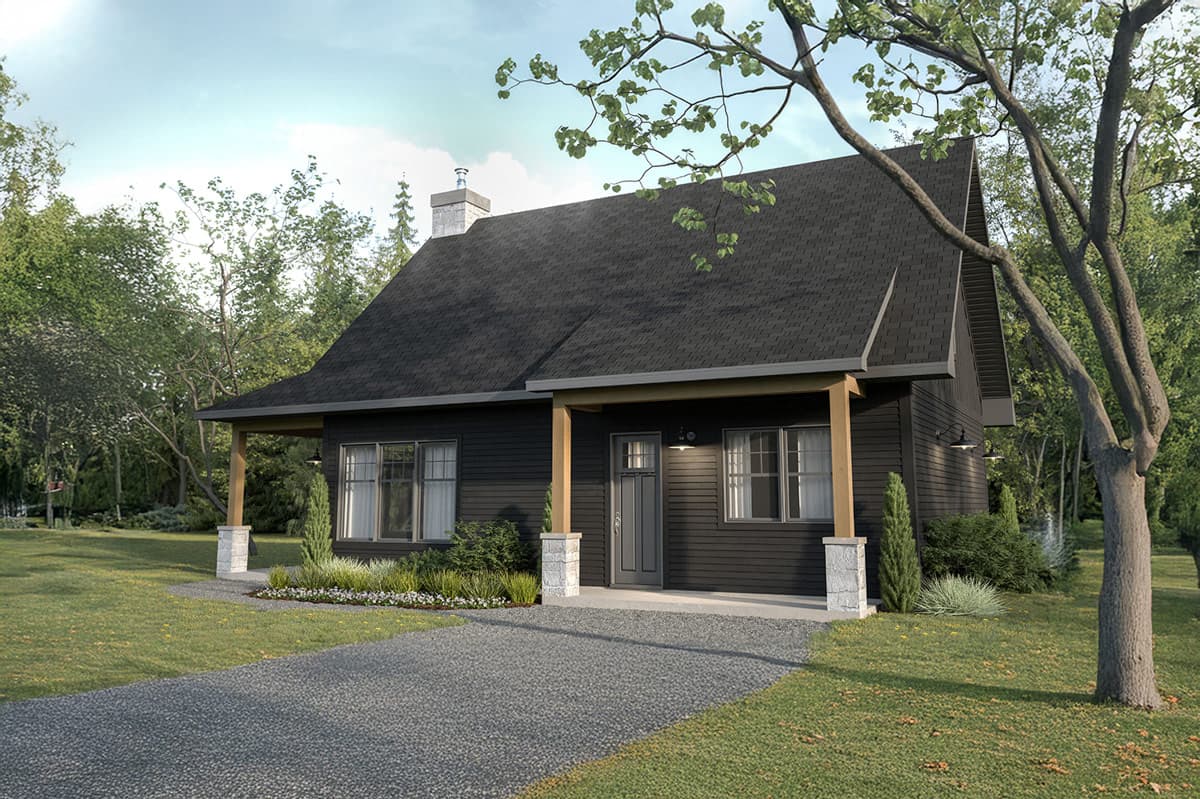 Plan 22767DR: Rustic Cottage House Plan with Two Bedrooms and Loft - Image #2 - Cabin, Cottage, Rustic