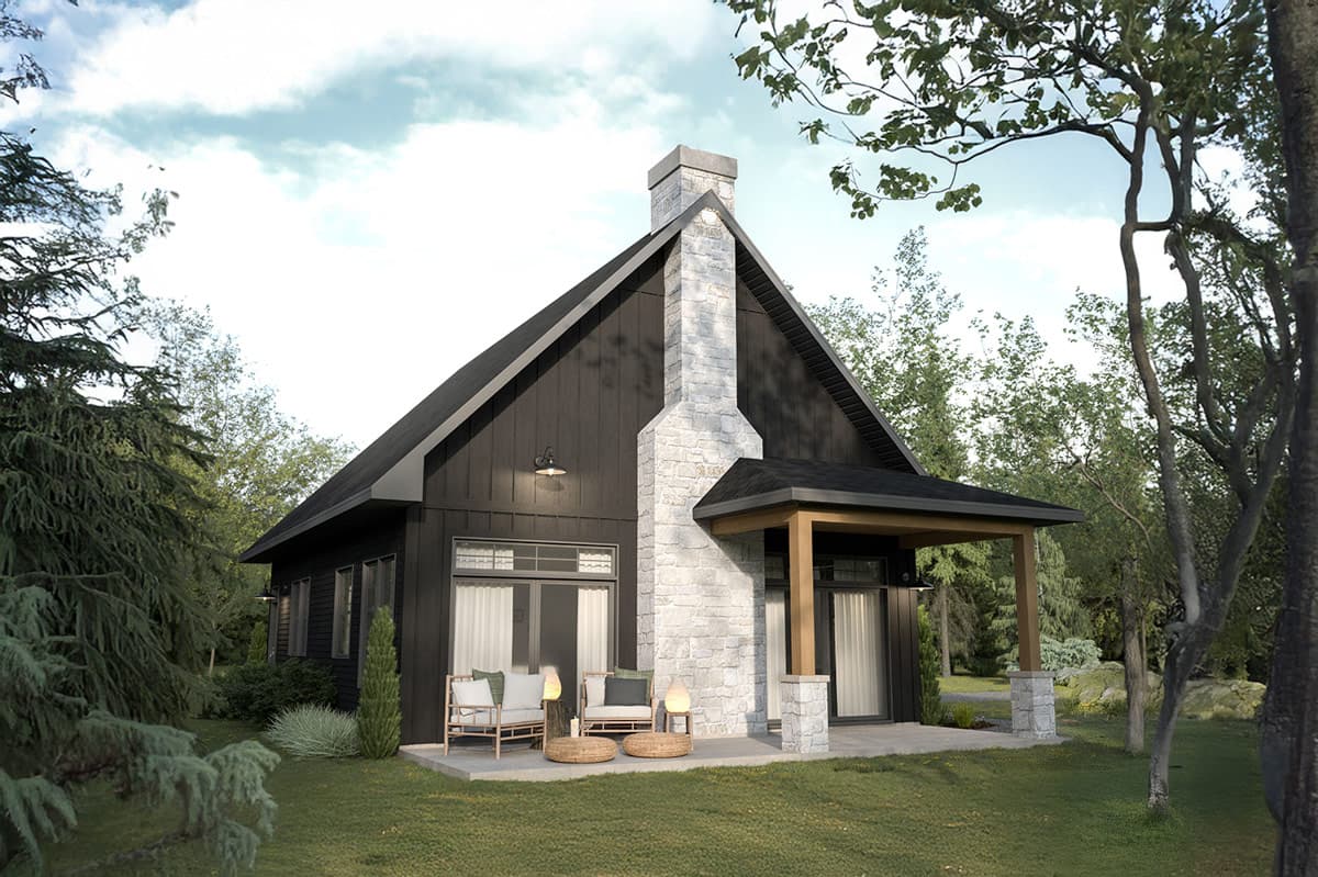 Plan 22767DR: Rustic Cottage House Plan with Two Bedrooms and Loft - Image #3 - Cabin, Cottage, Rustic