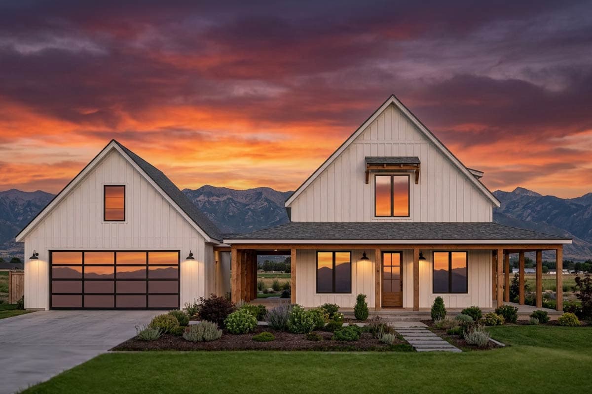 Plan 818211JSS: Modern Farmhouse House Plan with 3 Bedrooms and Wraparound Porch - Image #3 - Country, Craftsman, Farmhouse, Modern Farmhouse, Mountain