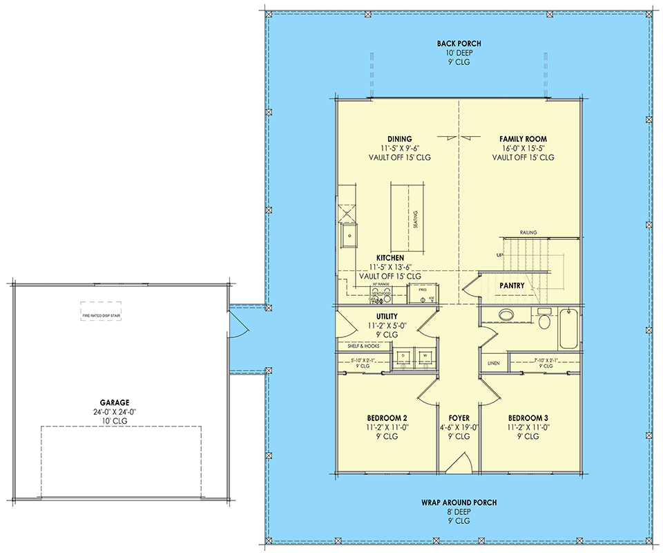 Plan 818211JSS: Modern Farmhouse House Plan with 3 Bedrooms and Wraparound Porch - Floor Plan - Image #10 - Country, Craftsman, Farmhouse, Modern Farmhouse, Mountain