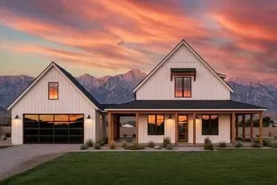 Modern Farmhouse House Plan with 3 Bedrooms and Wraparound Porch