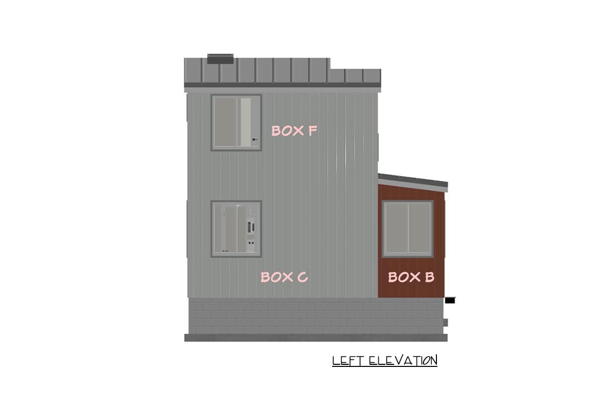 Plan 431006BOX: Boxes-Built Modern Tiny House Plan with Two Bedrooms and Loft - Image #14 - Contemporary, Modern, Mountain, Transitional, Vacation