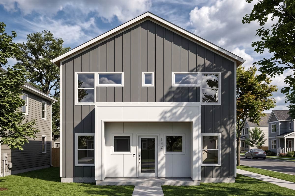 Plan image - 100374GHR:Traditional Triplex House Plan Featuring Three Modern Two-Bedroom Units