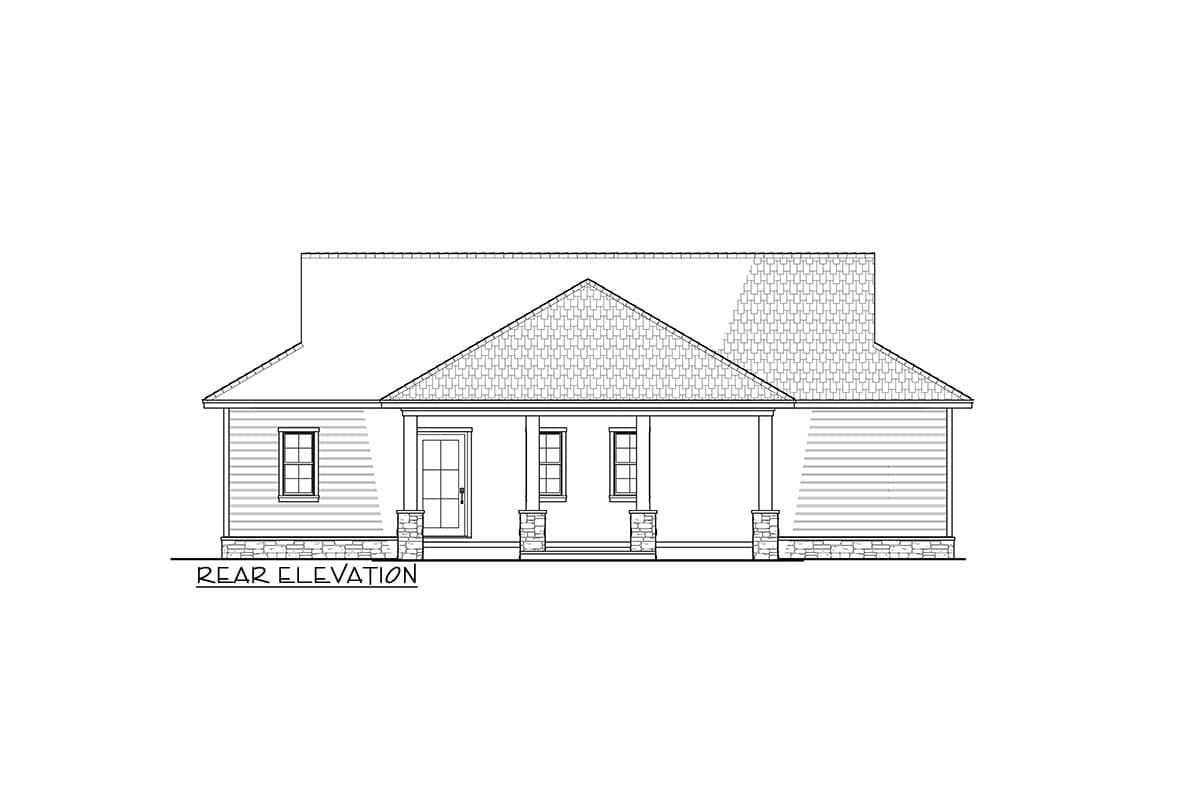 Plan 70979MK: Two-Bedroom Farmhouse House Plan with Split Bedroom Layout - Image #3 - Farmhouse, Mountain, New American