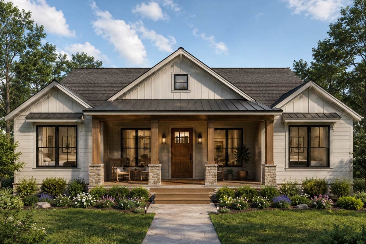 Plan image - 70978MK:Charming Mountain Farmhouse House Plan with Two Bedrooms