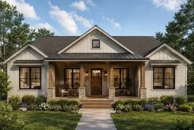 Charming Mountain Farmhouse House Plan with Two Bedrooms