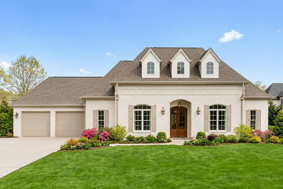 Plan image - 185048PHD:European French Country House Plan with Three Bedrooms and Tandem Garage