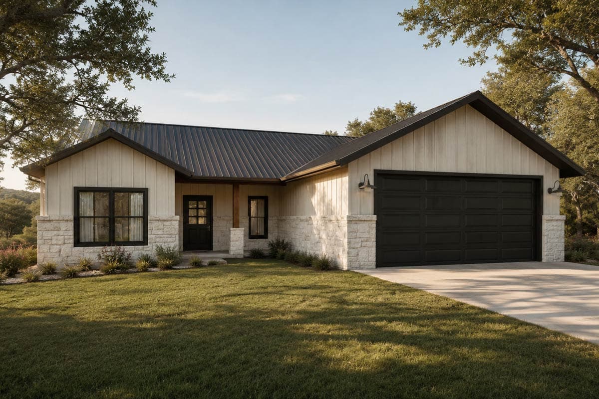 Plan image - 150031HRP:Charming Three-Bedroom Farmhouse House Plan with Split Bedroom Layout