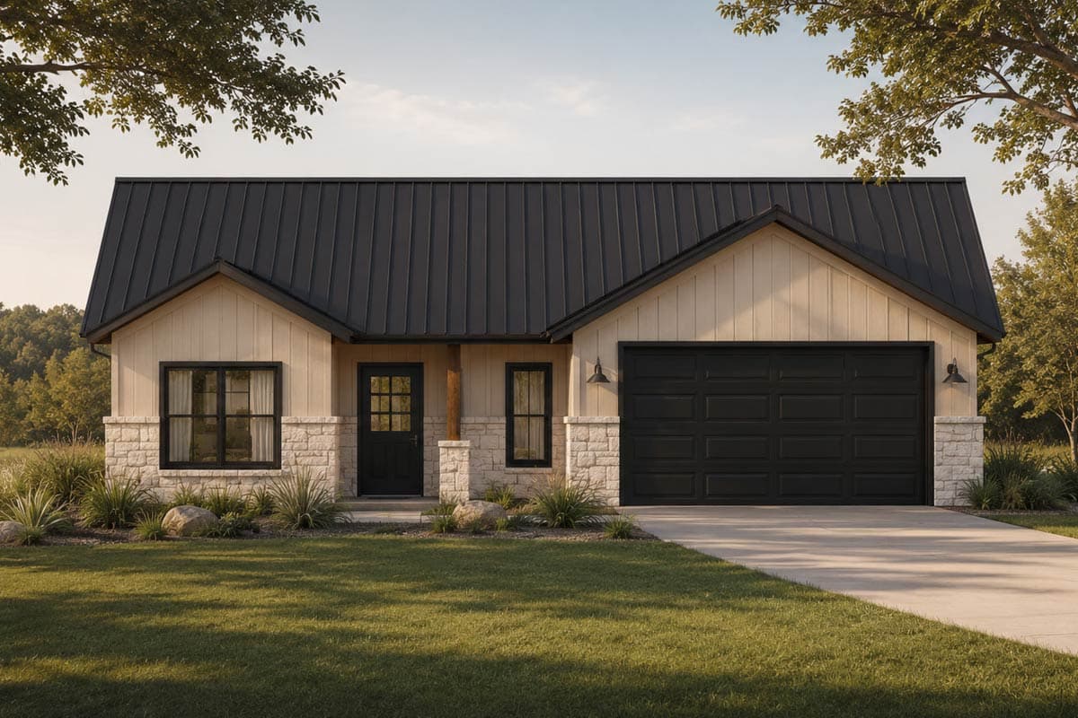 Plan 150031HRP: Charming Three-Bedroom Farmhouse House Plan with Split Bedroom Layout - Image #4 - Country, Craftsman, Farmhouse, New American, Ranch
