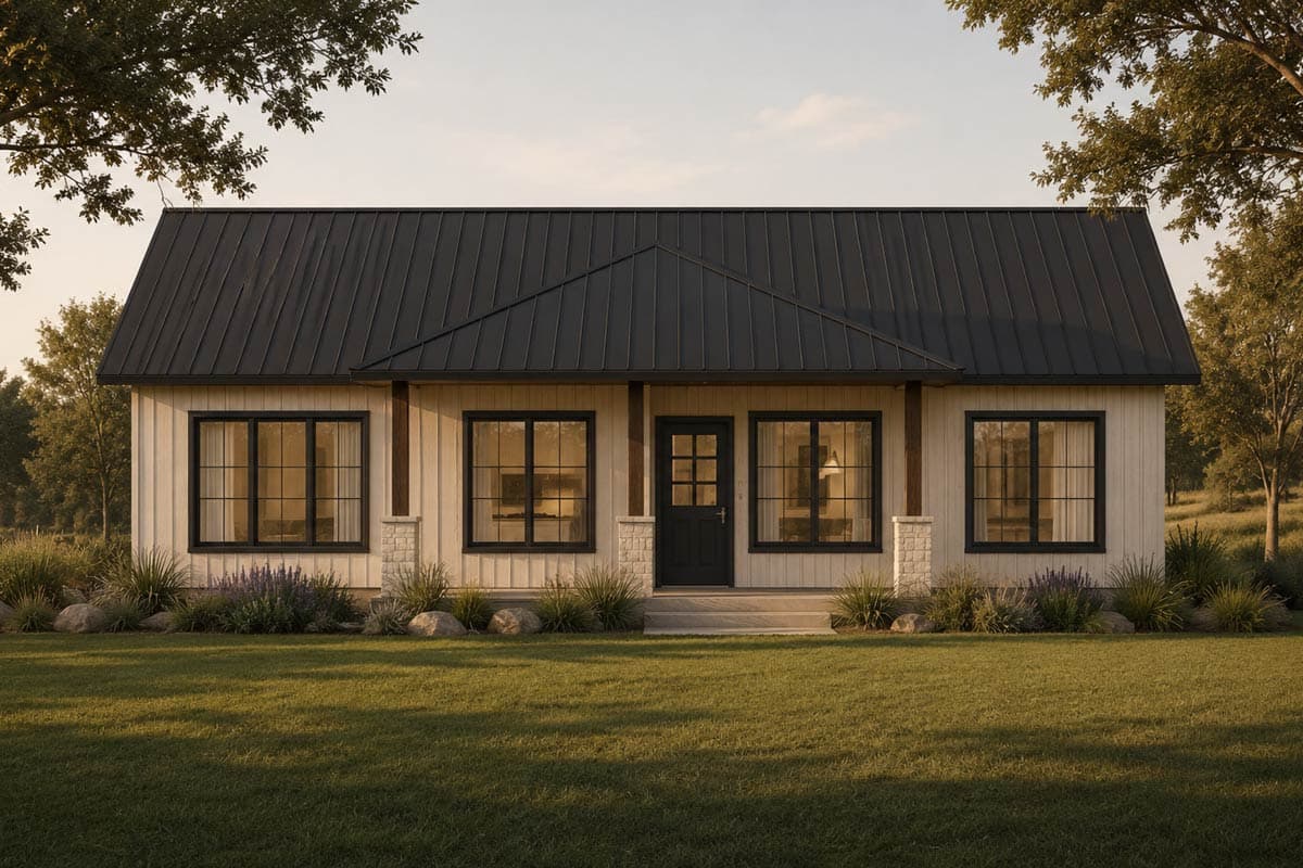 Plan 150031HRP: Charming Three-Bedroom Farmhouse House Plan with Split Bedroom Layout - Image #5 - Country, Craftsman, Farmhouse, New American, Ranch