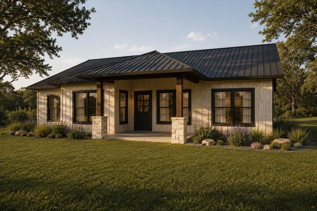 Plan 150031HRP: Charming Three-Bedroom Farmhouse House Plan with Split Bedroom Layout - Image #3 - Country, Craftsman, Farmhouse, New American, Ranch