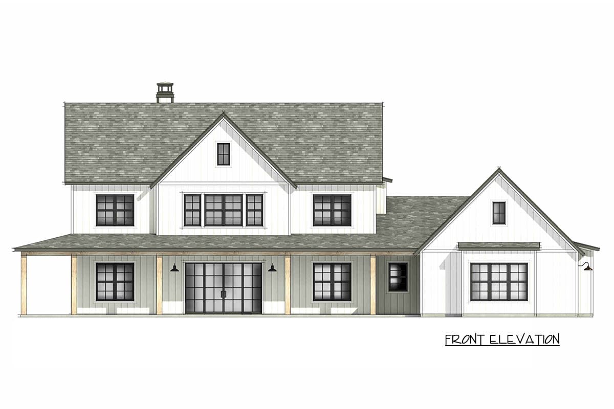 Plan 818212JSS: Spacious Modern Farmhouse House Plan with Five Bedrooms and Wraparound Porch - Image #5 - Country, Craftsman, Farmhouse, Modern Farmhouse