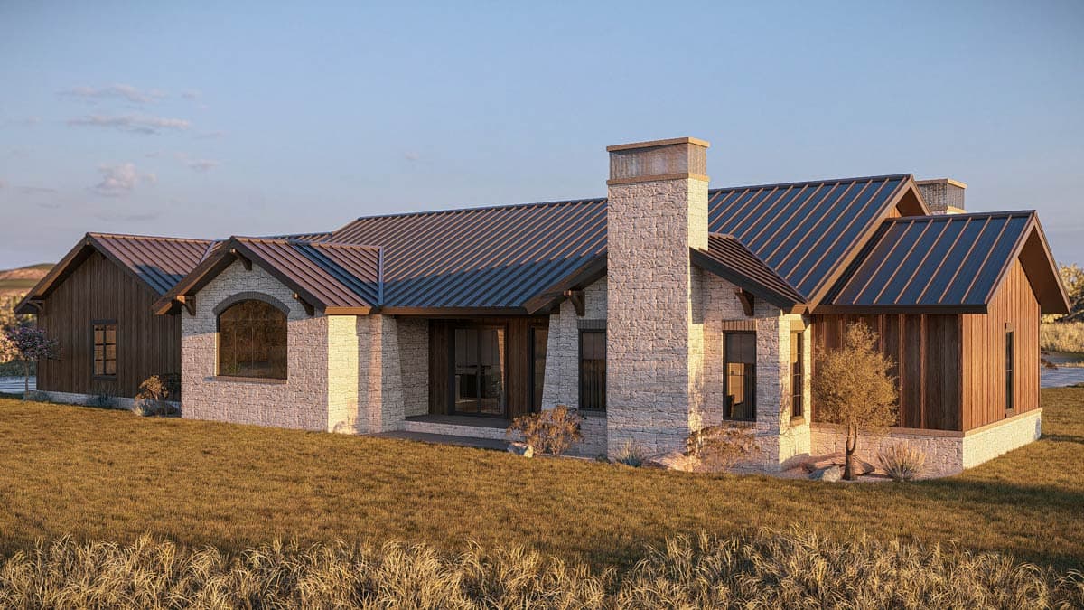 Plan 623657DJ: Hill Country House Plan with 3 Bedrooms and 3-Car Garage - Image #5 - Hill Country, New American