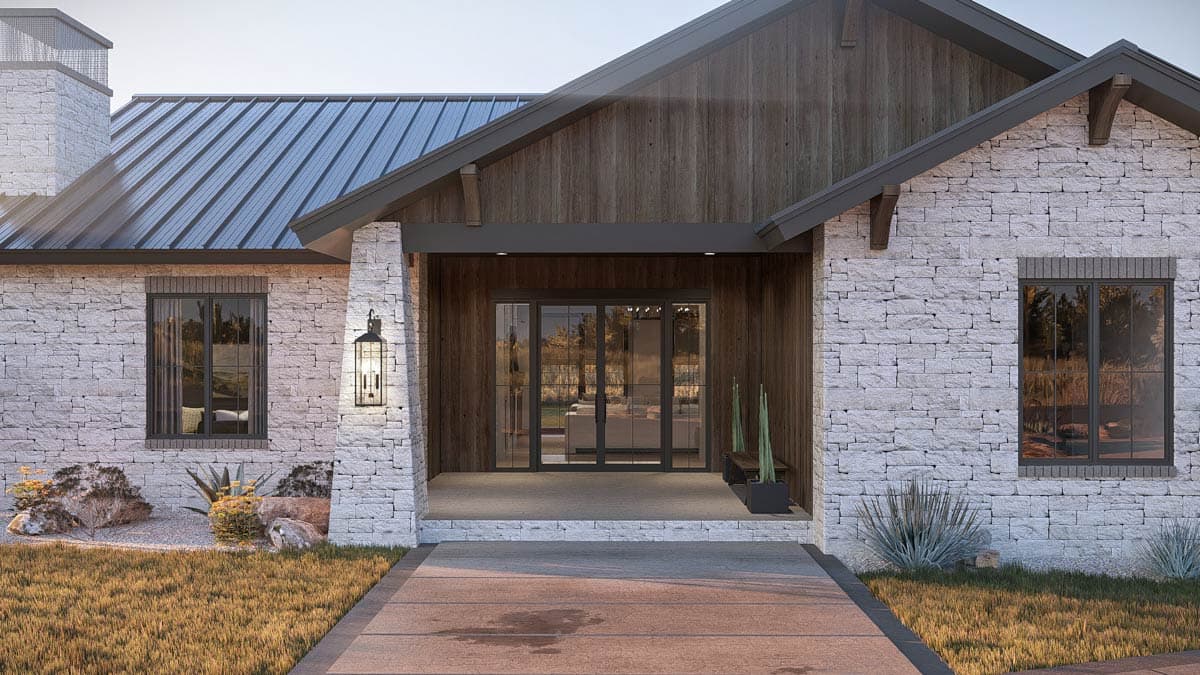 Plan 623657DJ: Hill Country House Plan with 3 Bedrooms and 3-Car Garage - Image #7 - Hill Country, New American