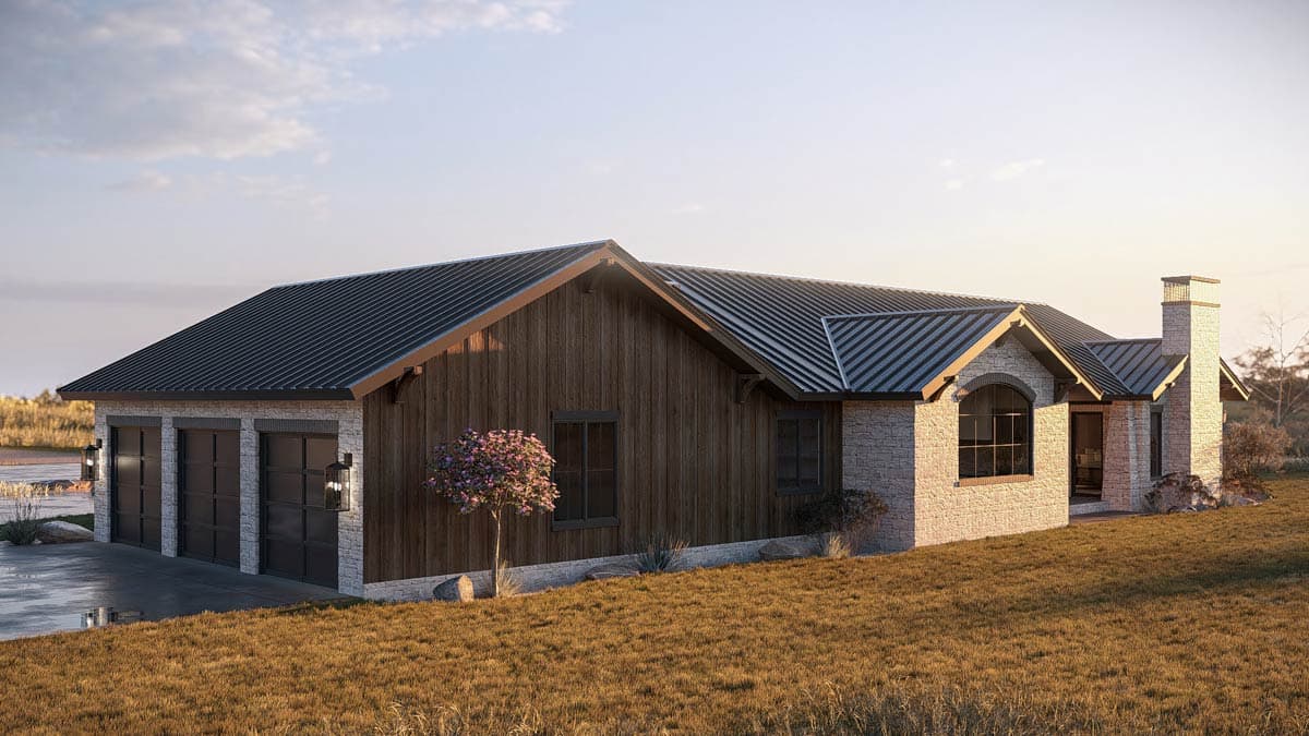 Plan 623657DJ: Hill Country House Plan with 3 Bedrooms and 3-Car Garage - Image #8 - Hill Country, New American