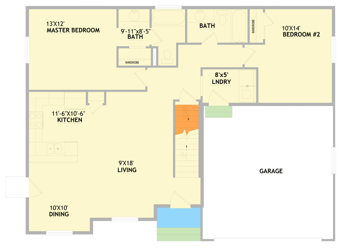 Plan 849114PGE: Traditional Ranch House Plan with 4 Bedrooms and Two-Car Garage - Floor Plan - Main Level - Ranch, Traditional
