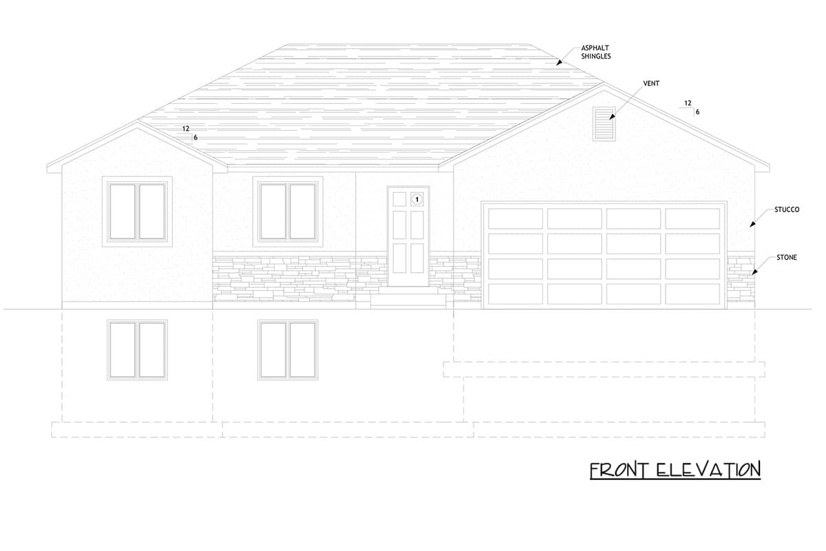 Plan 849115PGE: Traditional Two Bedroom House Plan with Two Car Garage - Image #2 - Ranch, Traditional
