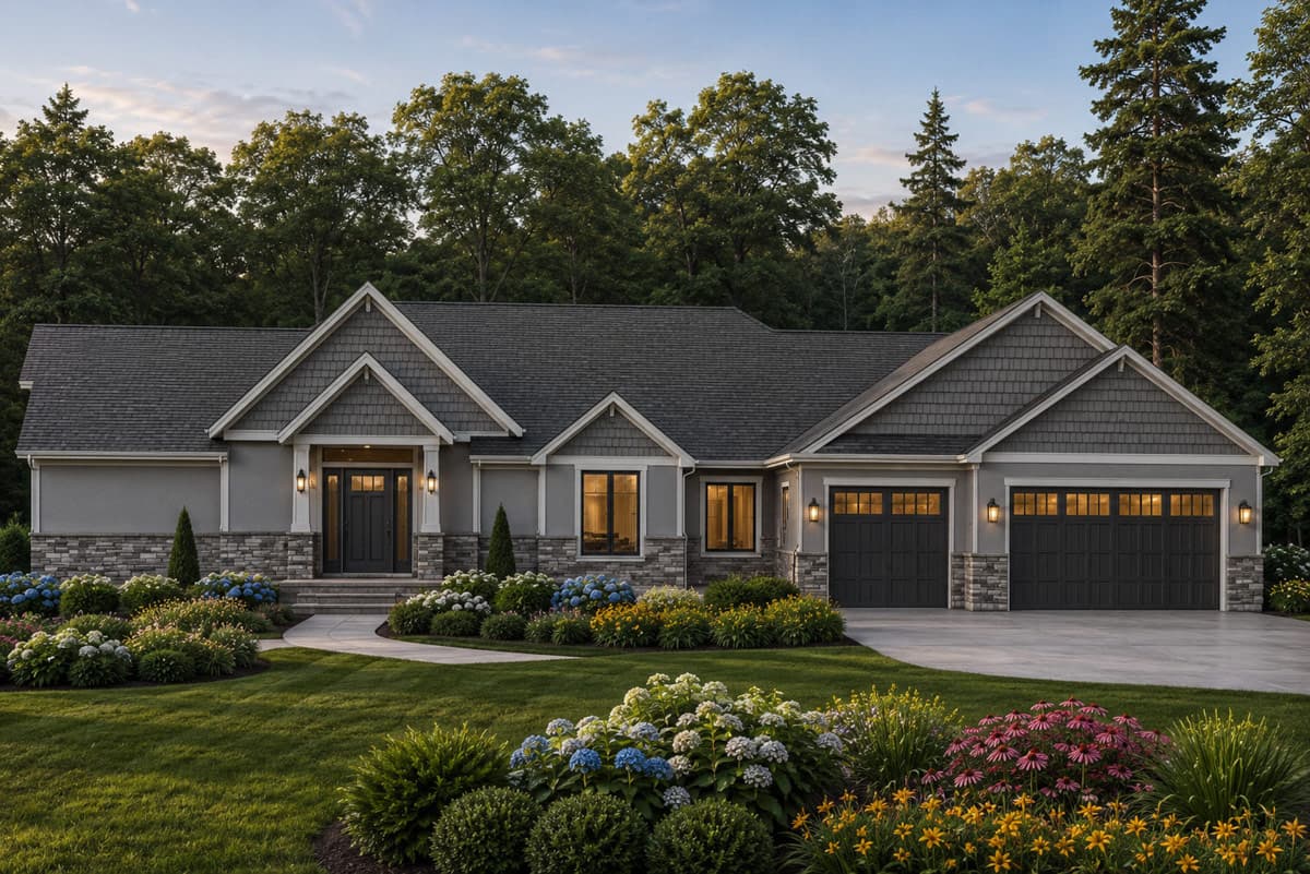 Plan 849116PGE: Craftsman Mountain House Plan with 3-Car Garage and Private Primary Suite - Image #4 - Craftsman, Mountain, Traditional