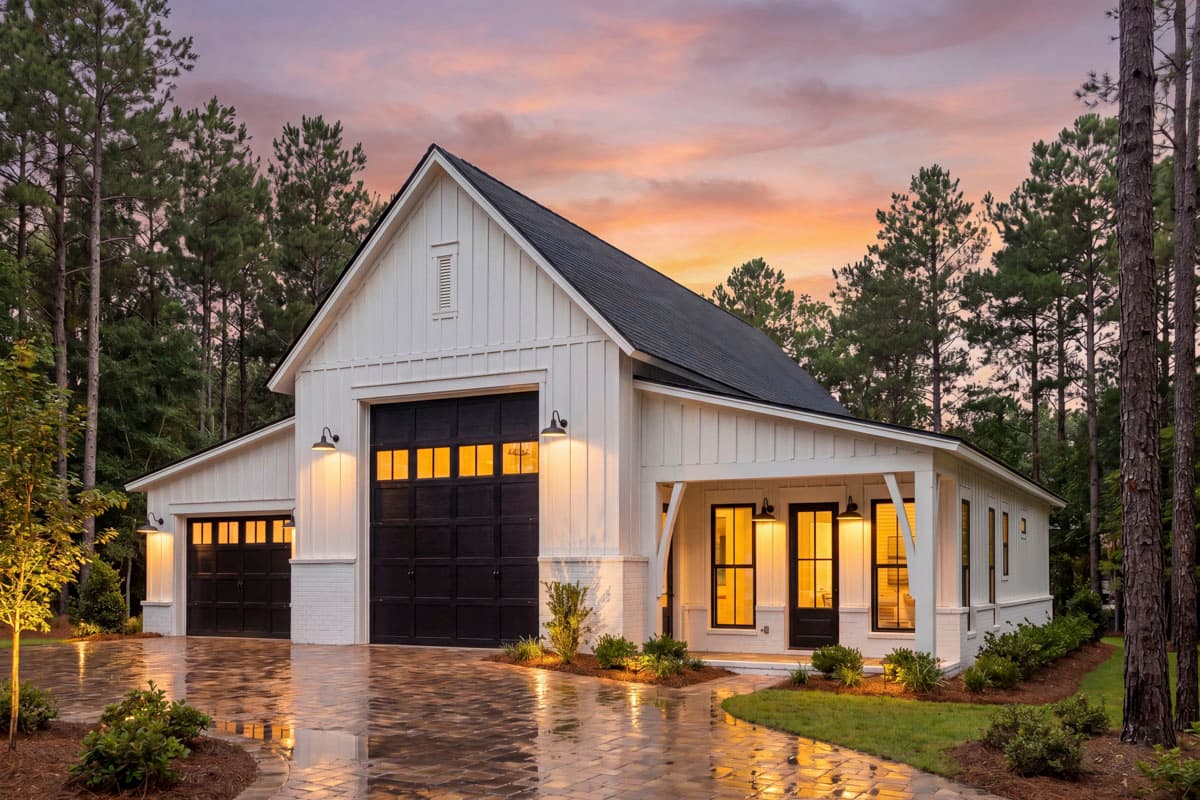 Plan 52052HZ: Charming 1-Bedroom Farmhouse Garage Plan with 630 Sq Ft and RV Garage - Image #3 - Country, Farmhouse, Southern