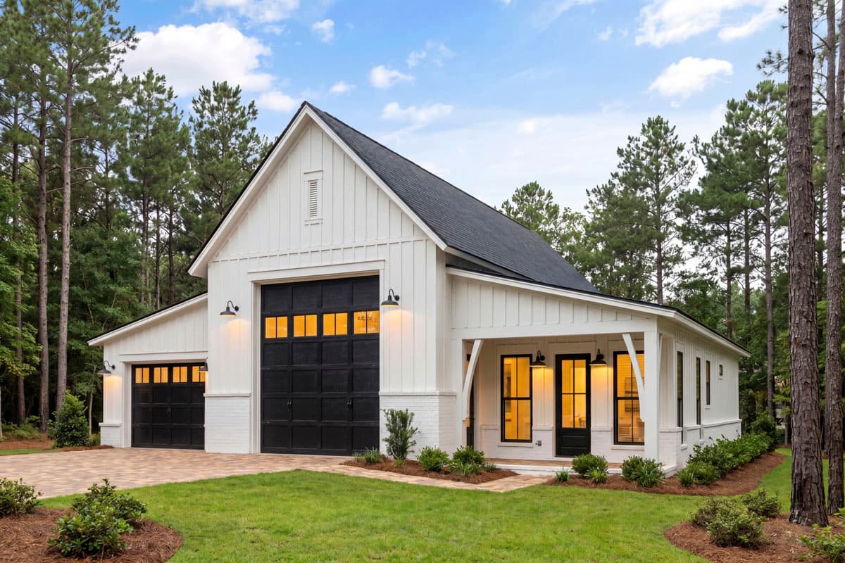Plan 52052HZ: Charming 1-Bedroom Farmhouse Garage Plan with 630 Sq Ft and RV Garage - Image #2 - Country, Farmhouse, Southern