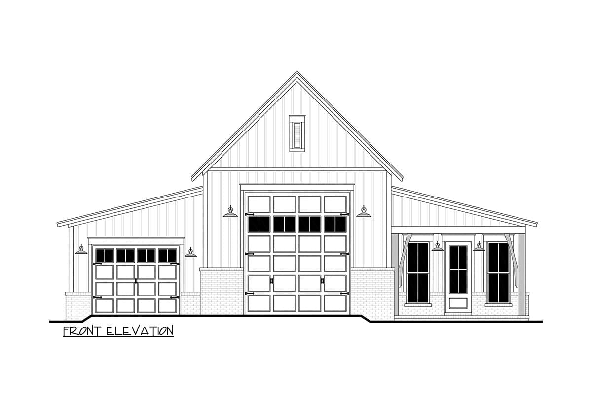 Plan 52052HZ: Charming 1-Bedroom Farmhouse Garage Plan with 630 Sq Ft and RV Garage - Image #7 - Country, Farmhouse, Southern
