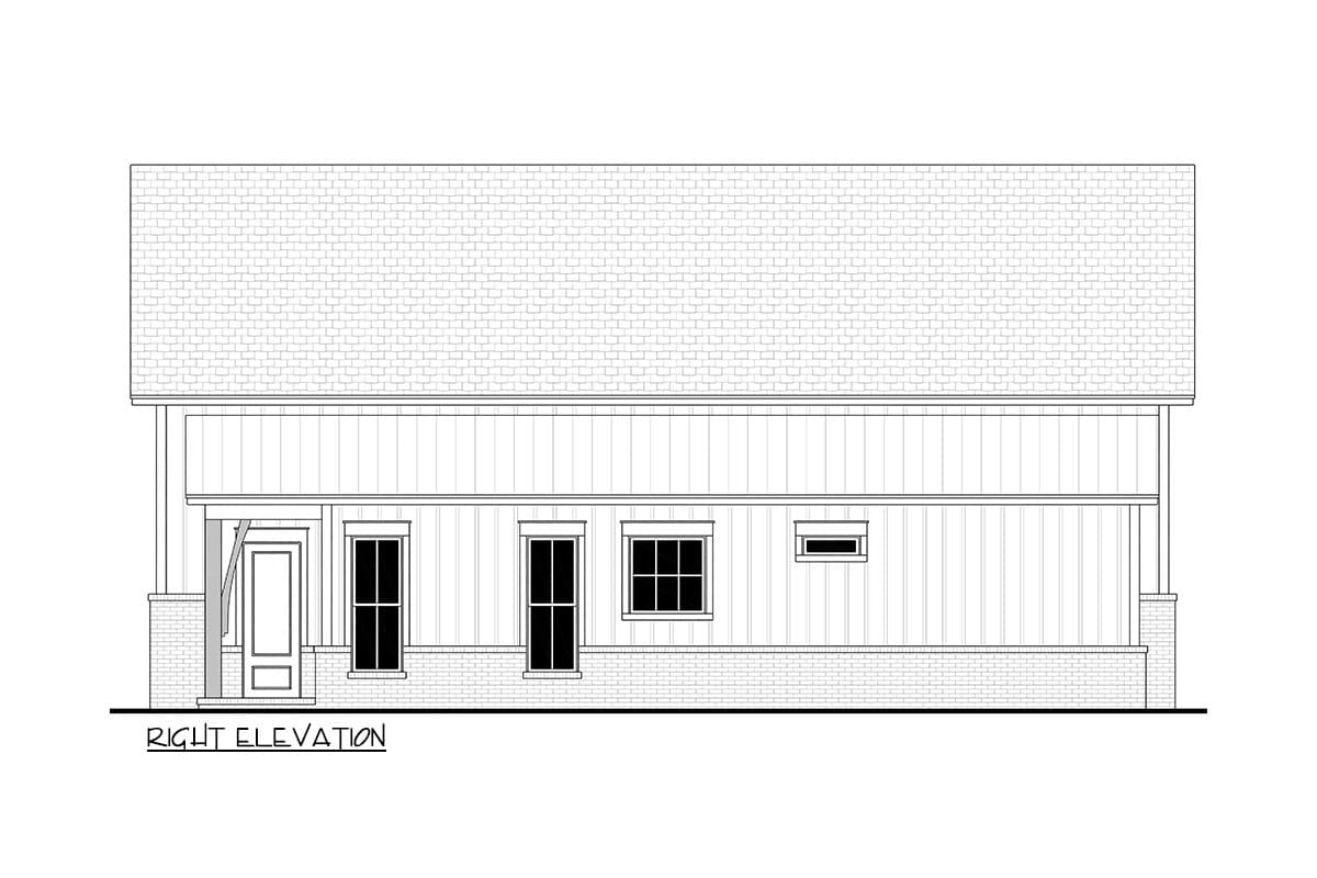 Plan 52052HZ: Charming 1-Bedroom Farmhouse Garage Plan with 630 Sq Ft and RV Garage - Image #10 - Country, Farmhouse, Southern