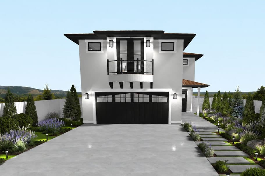 Plan image - 61762UT:Contemporary Mediterranean House Plan with One Bedroom and Two-Car Garage