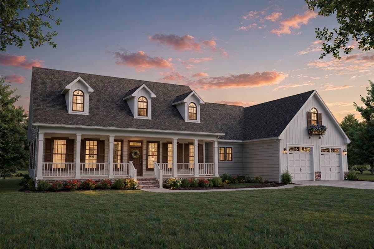 Plan 51390MM: Country Ranch House Plan with Three Bedrooms and Bonus Room - Image #1 - Country, Ranch, Traditional