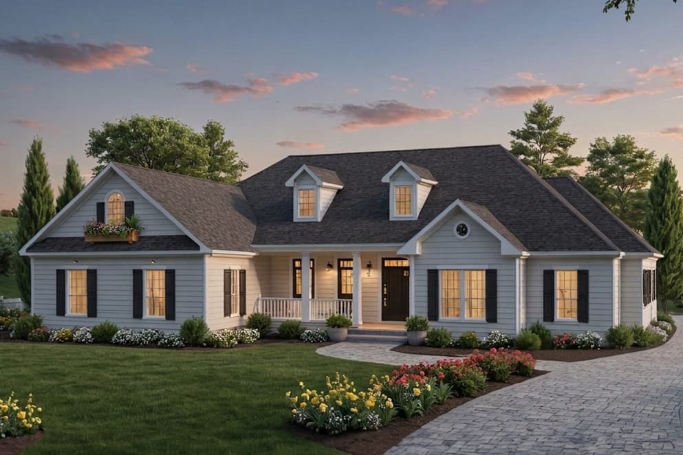 Plan image - 51391MM:Country Ranch House Plan with Four Bedrooms and Side-Entry Garage